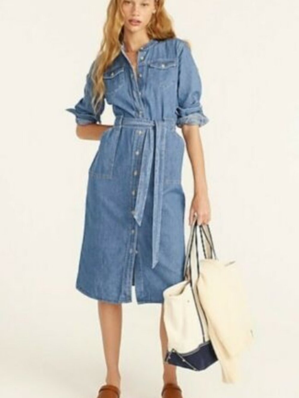 size 6 NWT J. Crew Western indigo shirtdress True to size: 6  Item BA901